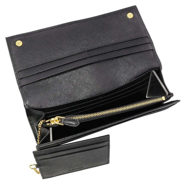 Prada Black Saffiano Leather Triangle Logo Continental - Picture 6 of 6